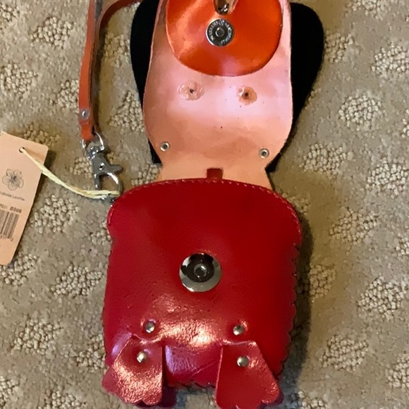 NEW Leather Dog Coin Purse Wristlet w Strap - Picture 2 of 7